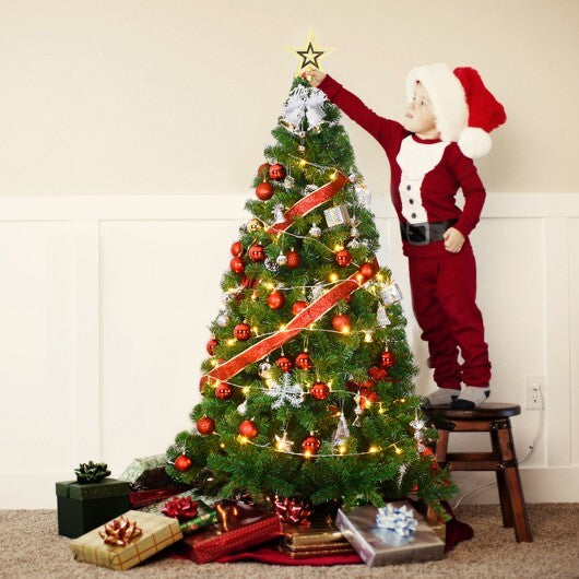 Artificial PVC Christmas Tree with Solid Metal Stand-5 ft - Color: Green - Size: 5 ft