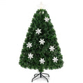 LED Optic Artificial Christmas Tree with Snowflakes-4 Feet - Color: Green - Size: 4 ft