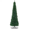 PVC Artificial Slim Pencil Christmas Tree-7 Feet - Color: Green - Size: 7 ft