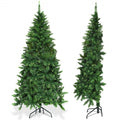 Pre-Lit Artificial Half National Christmas Tree with 8 Flash Modes-6 ft - Color: Green - Size: 6 ft