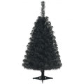 3 Feet Unlit Artificial Christmas Halloween Mini Tree with Plastic Stand-Black - Color: Black - Size: 3 ft