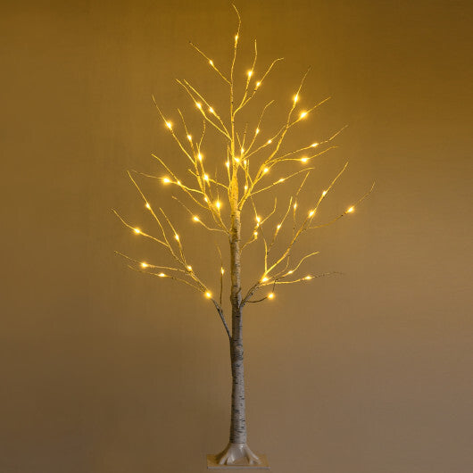 Pre-lit White Twig Birch Tree for Christmas Holiday with LED Lights-4 ft - Color: White - Size: 4 ft