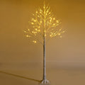 5 Feet Pre-lit White Twig Birch Tree with 72 LED Lights for Christmas - Color: White - Size: 5 ft