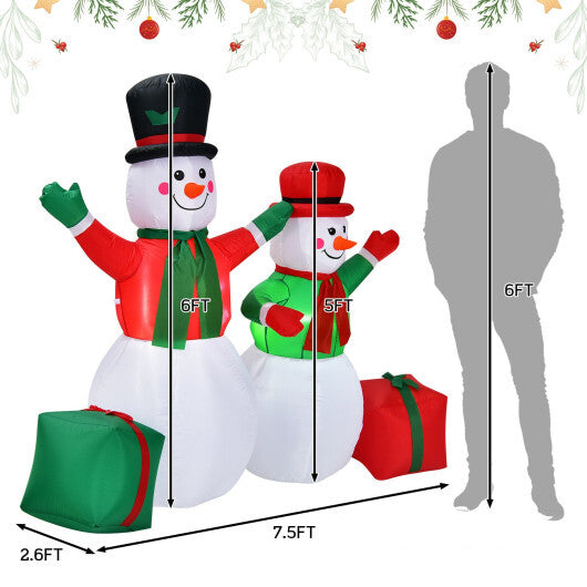 6 Feet Christmas Inflatable Snowmen Blow Up Christmas Decoration - Color: White - Size: 6 ft