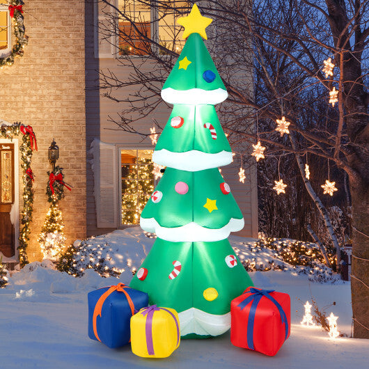 6 Feet Tall Blow up Christmas Tree with 3 Gift Boxes - Color: Multicolor - Size: 6 ft