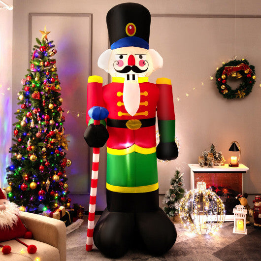 8 Feet Inflatable Nutcracker Soldier with 2 Built-in LED Lights - Color: Multicolor