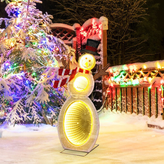 2.6 Feet Lighted Snowman with LED Lights and Metal Stand