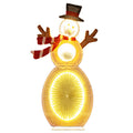 2.6 Feet Lighted Snowman with LED Lights and Metal Stand - Color: Multicolor - Size: 2.6 ft