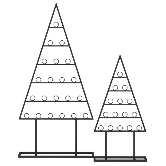 2 Pack Christmas Tree Photo Holder with 36 Round Clips and Metal Hanging Rack-Black - Color: Black