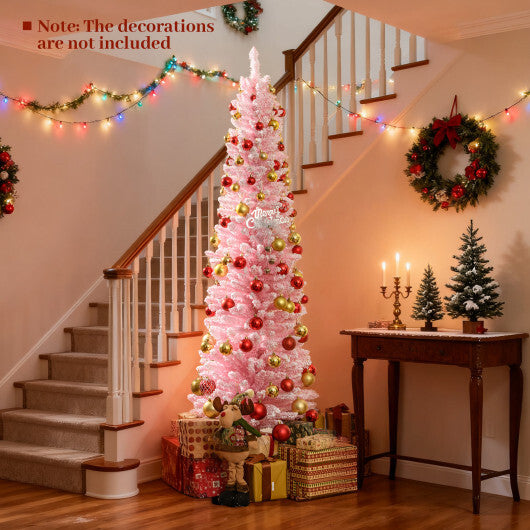 6 FT Artificial Christmas Tree with 460 Branch Tips and Folding Metal Stand