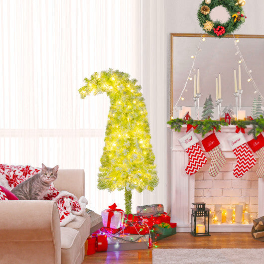 5/6/7 FT Whimsical Christmas Tree with Bendable Top and 216/290/366 Branch-5 FT - Color: Green - Size: 5 ft