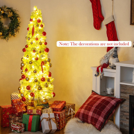 5/6/7 FT Whimsical Christmas Tree with Bendable Top and 216/290/366 Branch-5 FT - Color: Green - Size: 5 ft