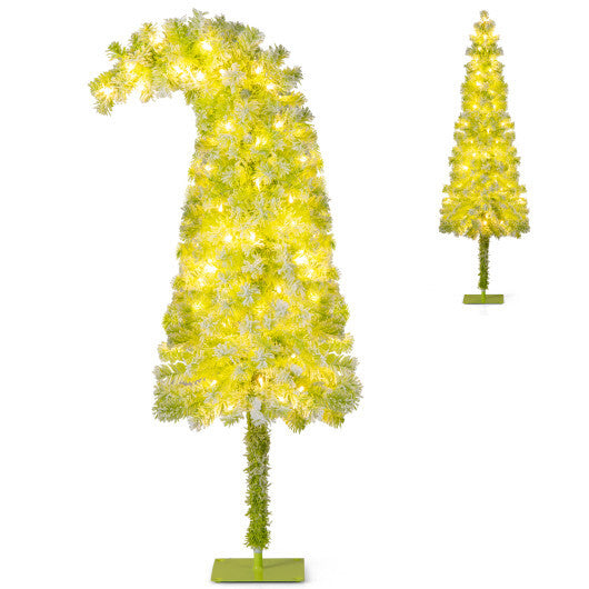 5/6/7 FT Whimsical Christmas Tree with Bendable Top and 216/290/366 Branch-5 FT - Color: Green - Size: 5 ft