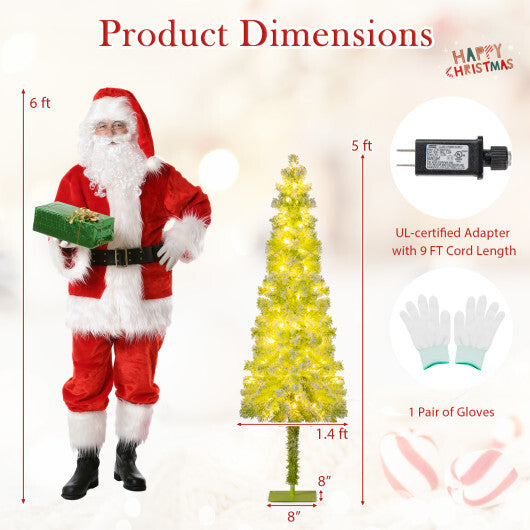 5/6/7 FT Whimsical Christmas Tree with Bendable Top and 216/290/366 Branch-5 FT - Color: Green - Size: 5 ft
