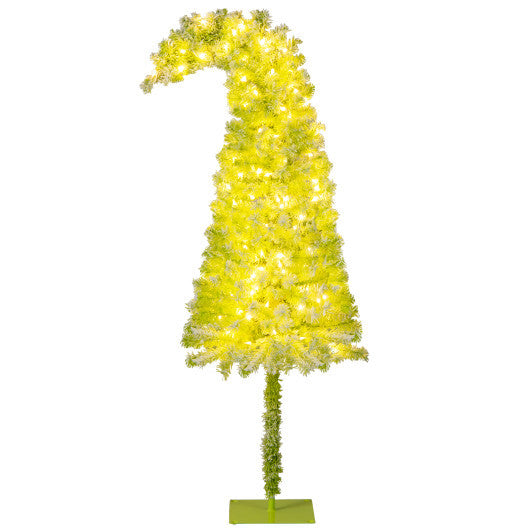 5/6/7 FT Whimsical Christmas Tree with Bendable Top and 216/290/366 Branch-6 FT - Color: Green - Size: 6 ft