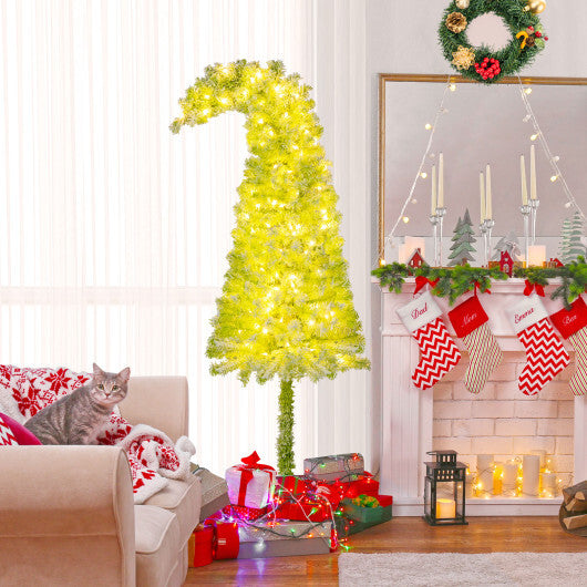 5/6/7 FT Whimsical Christmas Tree with Bendable Top and 216/290/366 Branch-6 FT - Color: Green - Size: 6 ft