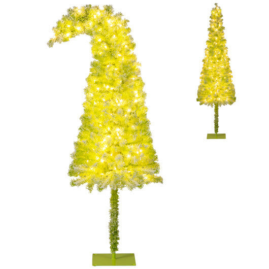 5/6/7 FT Whimsical Christmas Tree with Bendable Top and 216/290/366 Branch-6 FT - Color: Green - Size: 6 ft