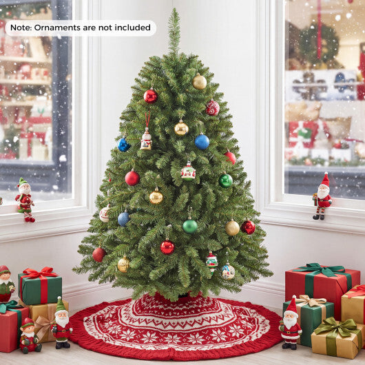 4 FT Artificial Christmas Tree with Easy-Setup Hinges - Color: Green - Size: 4 FT