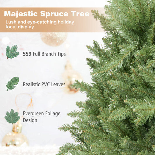 4 FT Artificial Christmas Tree with Easy-Setup Hinges - Color: Green - Size: 4 FT
