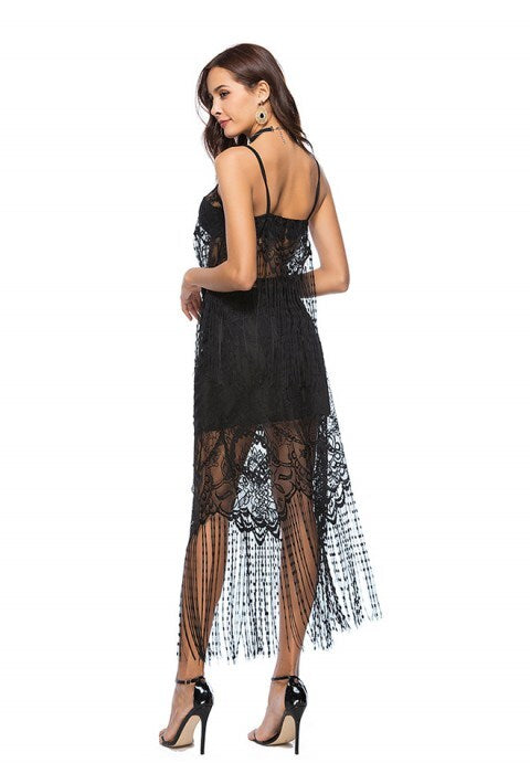 Sexy Tassel Sling Top and Skirt Two Pieces
