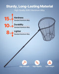 Fishing Net, Landing Nets with Telescopic Handle, Portable Lightweight Stronger 6063 Aluminum Fish Gear, Nylon Covered PVC, Durable and Fish-friendly, 26 inch Net Opening for Saltwater Bait Fish