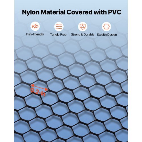 Fishing Net, Foldable Landing Nets with Telescopic Handle, Portable Lightweight Carbon Fiber Long Fish Gear, Nylon Covered PVC, Durable and Fish-friendly, for Kayak Boat Bank Pond, Gifts for Men
