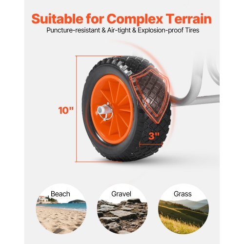 Kayak Cart, 150 lbs Load Capacity, Stand Up Paddle Board Trolley with 10-inch Solid Rubber Tires & Kickstands, Paddle Board Carrier with Ratchet Strap for Paddleboard & Surfboard Transport