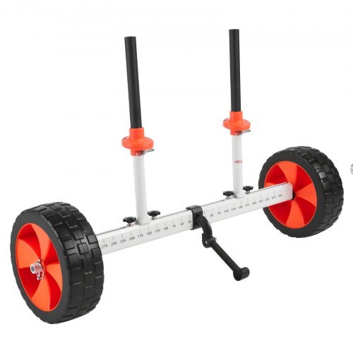 Kayak Cart, 230 lbs Load Capacity, Canoe Cart Dolly with 10-inch Solid PU Tires & Kickstand, Assembles & Disassembles Within Seconds, Paddle Board Trolley for Kayaks, Canoes, Paddleboards