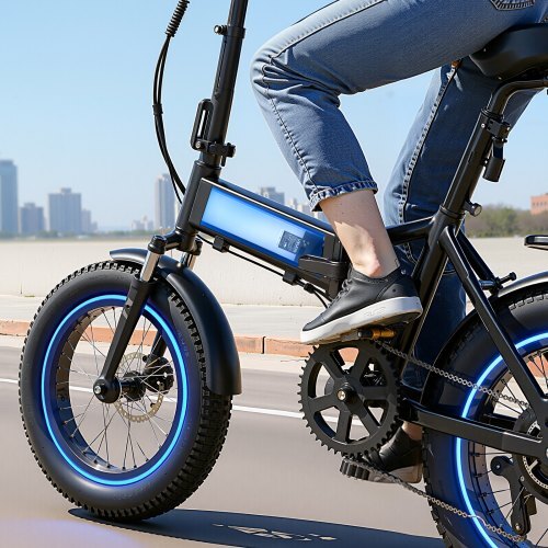 Folding Ebike Battery, 48V 10.4Ah Electric Bike Lithium Battery Pack with BMS, 3A Charger, Lock for 1000W E-Bike Motor, Detachable Electric Bicycle Replacement Kit with Handle & Discharge Socket