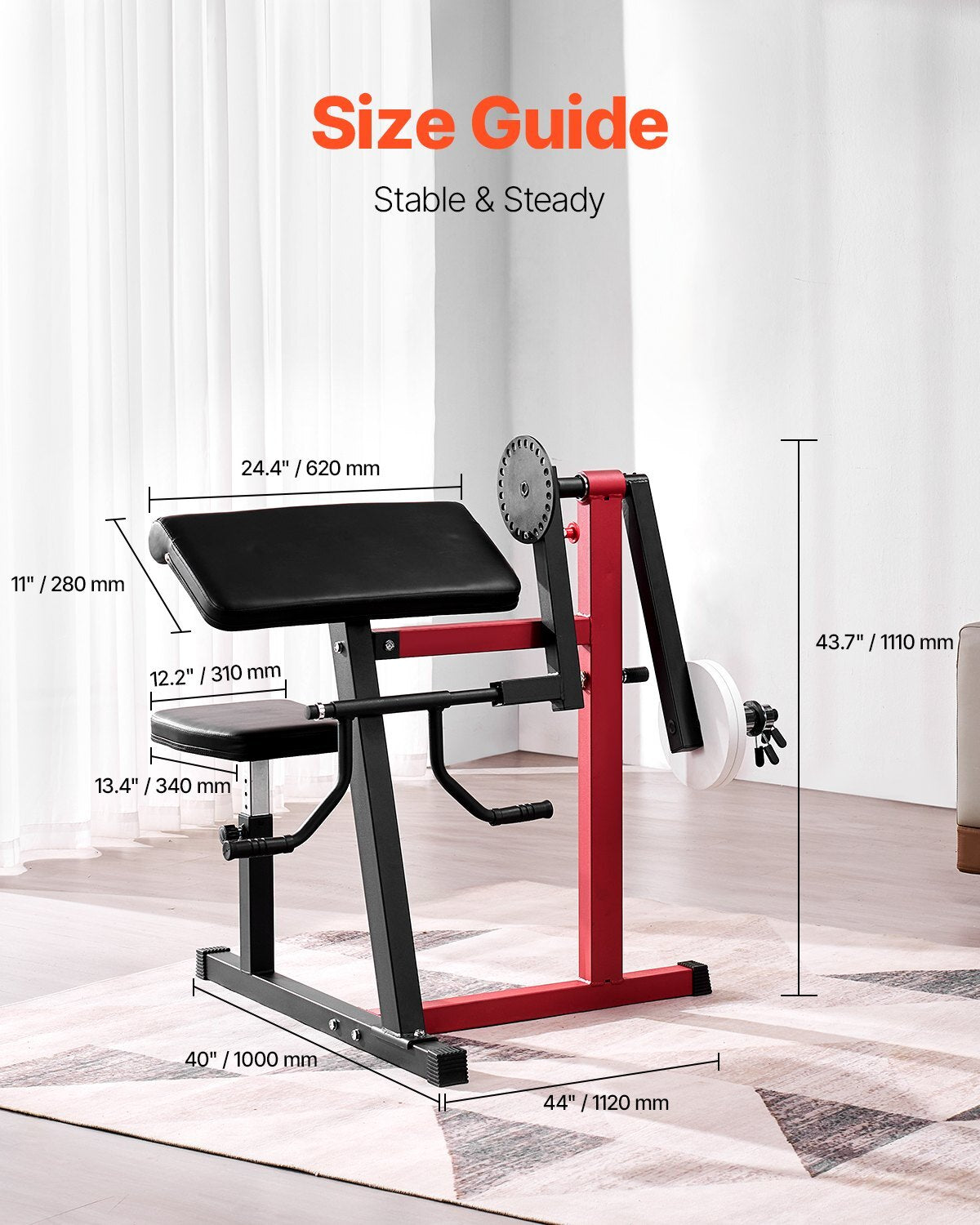 Preacher Curl Machine, 2 in 1 Bicep Curl Machine and Triceps Extension Machine, Seated Arm Isolated Bicep Station, Strength Training Workout Weight Bench, Exercise Equipment for Home Gym