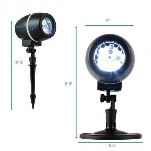 Outdoor Waterproof Christmas Snowflake LED Projector Lights with Remote Control - Color: Black