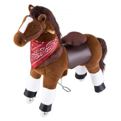 Ride On Horse, Riding Pony Toys for Kids, No Battery Required, Smooth Wheels with Anti-Roll Stop Ring, Upgraded Raised Seat, Handles, Sturdy Pedals, 176 lbs Max Load Capacity for Ages 6+