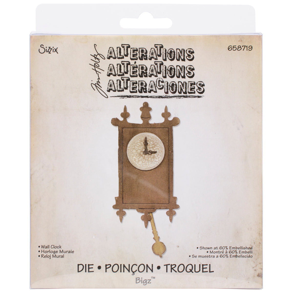 Sizzix Tim Holtz Alterations Collection Bigz Die Halloween Wall Clock