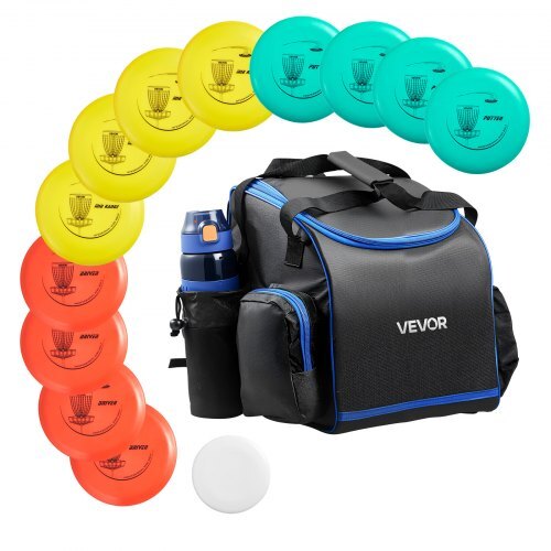 Disc Golf Set, 12 PCS Flying Discs for Beginners, Disc Golf Starter Set, with Putter, Mid-Range, Driver, Including Mini Marker, Portable Backpack, for Outdoor Backyard, Lawn, Beach, and Park
