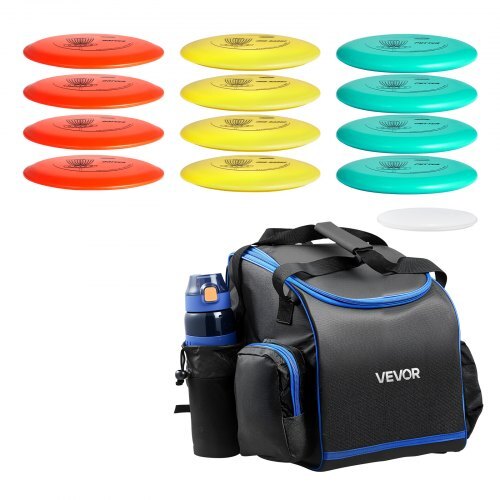 Disc Golf Set, 12 PCS Flying Discs for Beginners, Disc Golf Starter Set, with Putter, Mid-Range, Driver, Including Mini Marker, Portable Backpack, for Outdoor Backyard, Lawn, Beach, and Park
