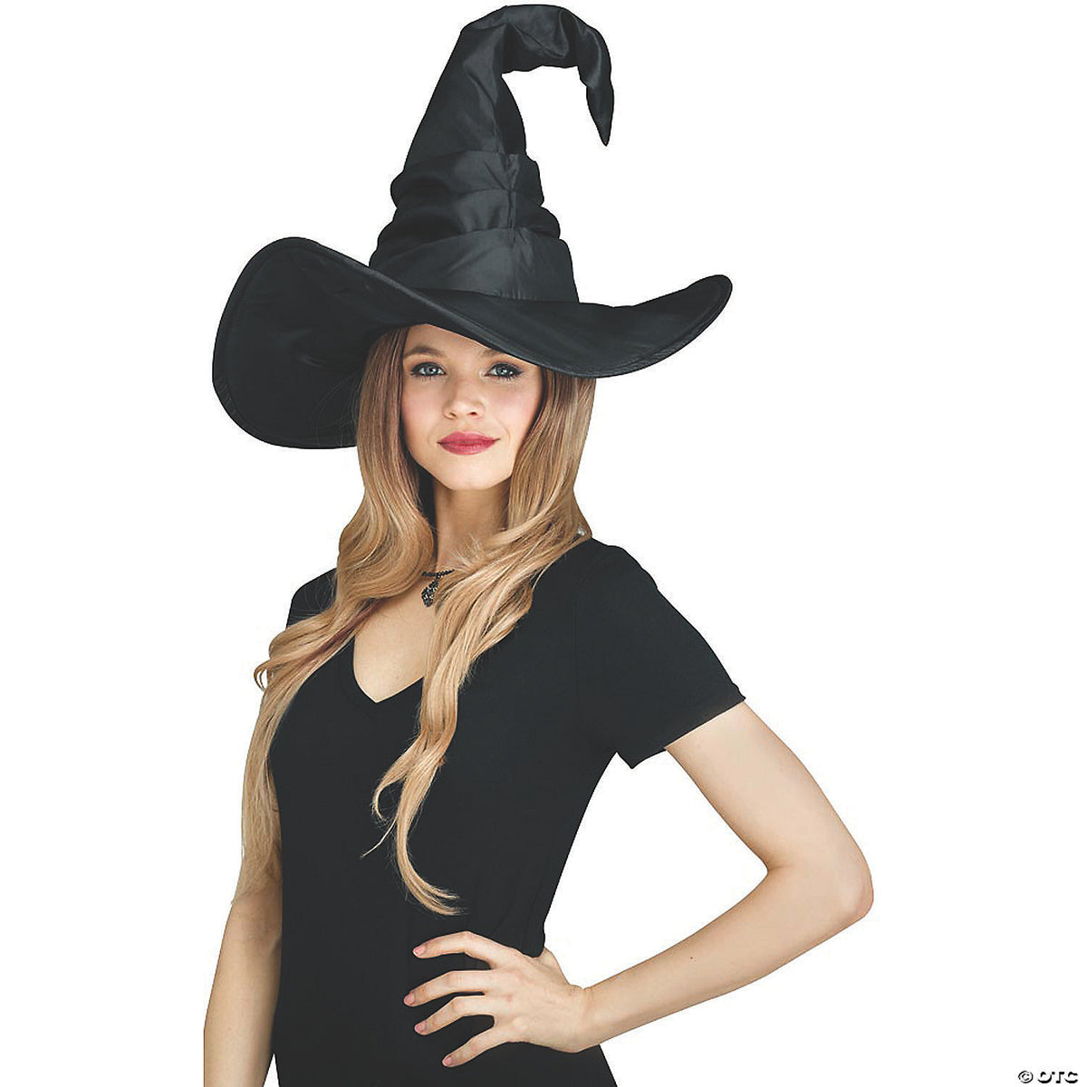 CURVED CONE WITCH HAT - BLACK