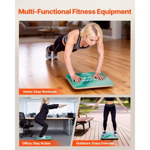 Balance Board, 360? Rotating Wobble Board Trainer for Adults 3-Level Adjustable, Wooden Balance Training Equipment, Slip-Resistant Surface for Core Workout, Standing Desk Exercise, Home Gym