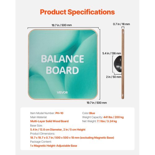 Balance Board, 360? Rotating Wobble Board Trainer for Adults 3-Level Adjustable, Wooden Balance Training Equipment, Slip-Resistant Surface for Core Workout, Standing Desk Exercise, Home Gym