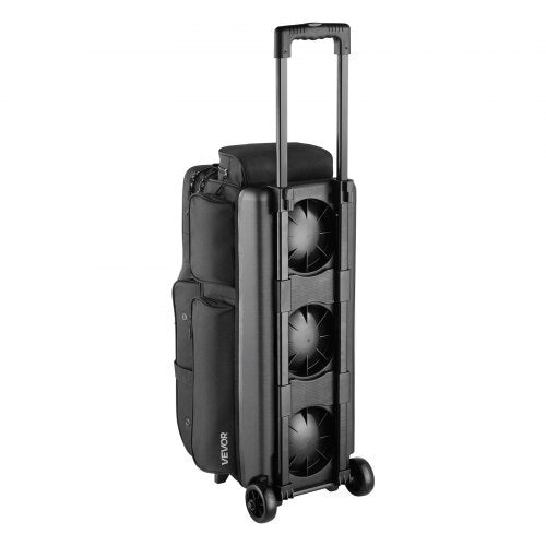 Bowling Ball Bag, 3 Ball Double Roller Bowling Bag with Wheels, Featuring a Separate Compartment for Shoes (Up To US Size 16) & Oversized Accessory Pocket, Retractable Handle Extends to 41.34 in