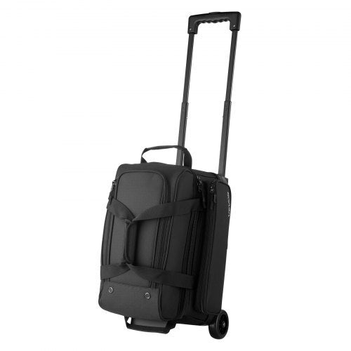 Bowling Ball Bag, 2 Ball Double Roller Bowling Bag with Wheels, Featuring a Separate Compartment for Shoes (Up To US Size 16) & Oversized Accessory Pocket, Retractable Handle Extends to 41.32 in