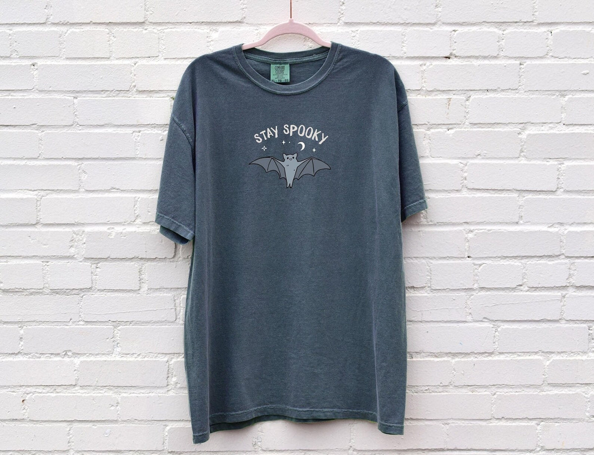 Bat Shirt Halloween Shirt Stay Spooky Bats Tee Tshirt Spooky Season Tshirt Fall Shirt Oversized Tee Comfort Colors