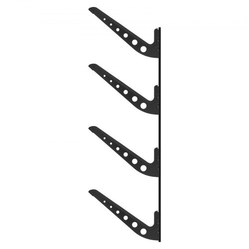 Surfboard Wall Mount, 4 Tiers Horizontal Surfboard Rack for Storage and Display, Adjustable Height Metal Board Stand Organizer, Surf Board Holder for Snowboards, Kiteboards, Shortboard, Skis