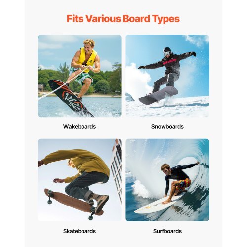 Surfboard Wall Mount, 5 Tiers Vertical Surfboard Rack for Storage and Display, Adjustable Metal Board Stand Organizer with Sponge Pad, Surf Board Holder for Snowboards, Kiteboards, Shortboard