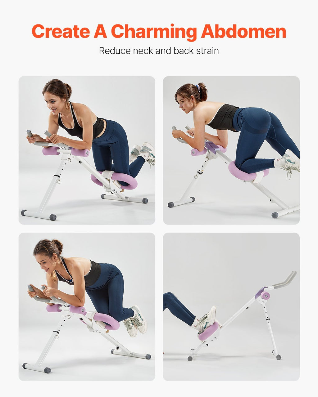 AB Workout Machine, Ab Workout Equipment at Home Gym, Core & Abdominal Trainers for Women, 330 lbs Weight Capacity Strength Training Ab Cruncher, Foldable Adjustable Fitness Exerciser