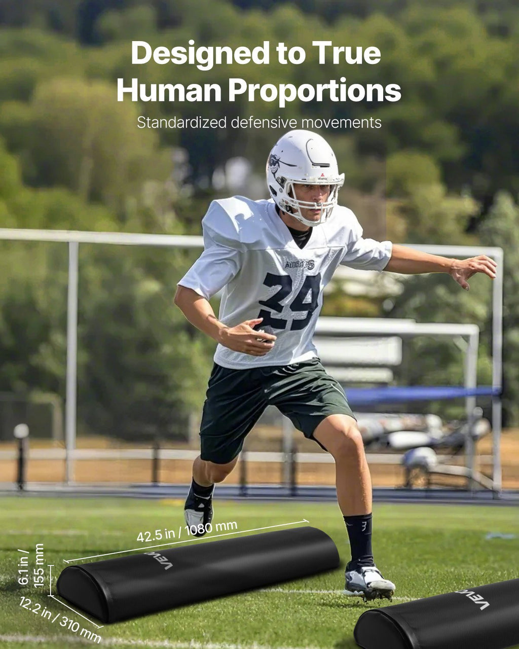 Football Tackling Dummy, 42.5 in PVC Step Over Dummy, High-Density Sponge Blocking Pad Equipment, Heavy Duty Tackle Dummies with Handles, Great for Footwork Drills Sports Training Practice, 2PCS