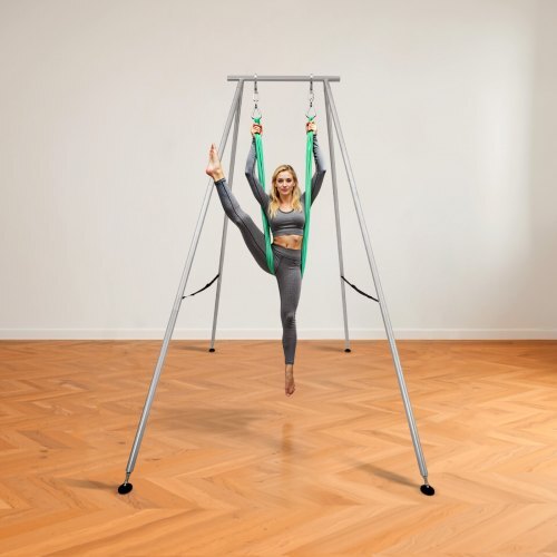 Yoga Stand Frame, 9.6 ft Length Swing Stand, Max 551.2 lbs Load Triangular Structure Aerial Rig, Aerial Silk Stands for Yoga Enthusiasts, Non-Slip Base, Lightweight, Detachable Design
