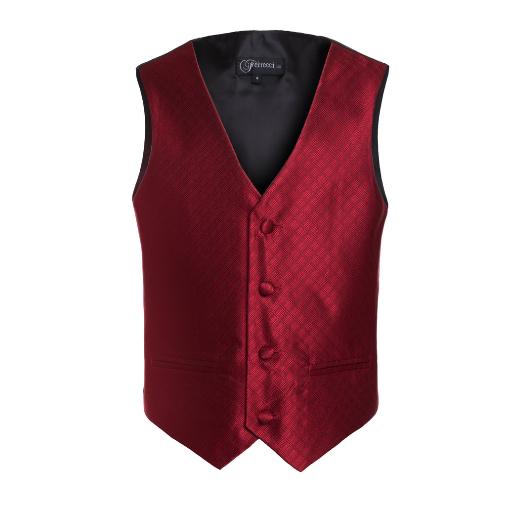 Ferrecci Boys 300 Series Vest Set Wine-0