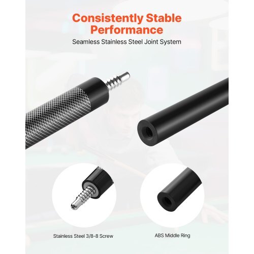 Pool Cue, 1 Piece Pool Stick, 58 inch & 21 oz Fiberglass Titanium Composite Billiard Pools Cue Stick with Multi-Layer Tip, Cues Sticks for Professional Pool Table, Bar, Home Pool Games, Office