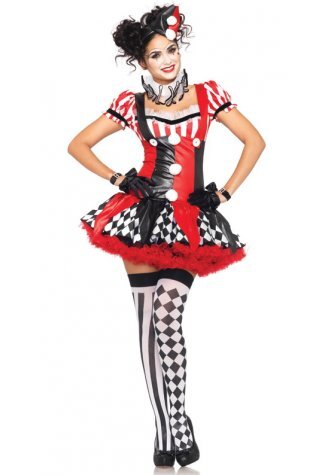 Naughty Harlequin Clown Costume