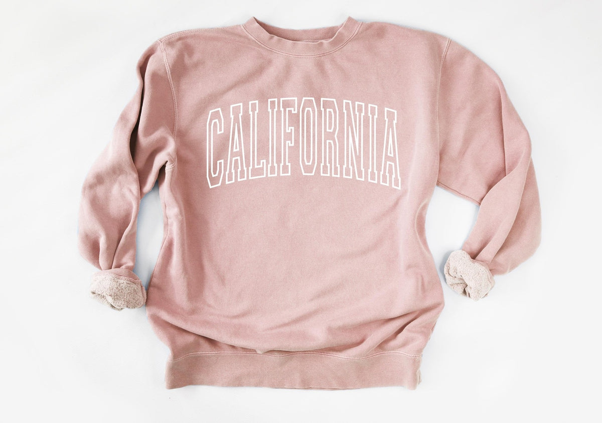 California Cali Crewneck Sweatshirt California Home State Sweatshirt Independent Trading Oversized Pigment Dyed Sweatshirt